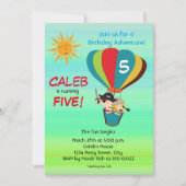 Vintager Heißluftballon Abenteuer Kindergeburtstag Einladung (Vorderseite)