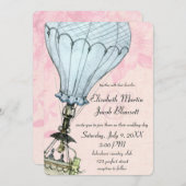 Vintager Heißluftballon Abschlussfeier Einladung (Vorne/Hinten)