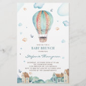 Vintager Heißluftballon Baby Brunch Einladung (Vorderseite)