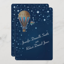 Vintager Heißluftballon bei Nachthochzeit