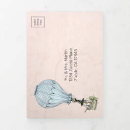 Vintager Heißluftballon Dreifach Gefaltete Einladung