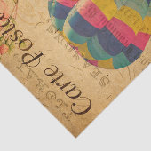 Vintager Heißluftballon Floral Blume Französisch Seidenpapier (Ausschnitt)