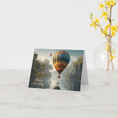 Vintager Heißluftballon Geburtstag Karte (Gelbe Blume)