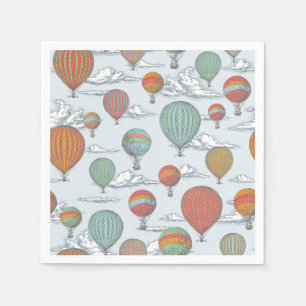 Vintager Heißluftballon hoch und weg Serviette