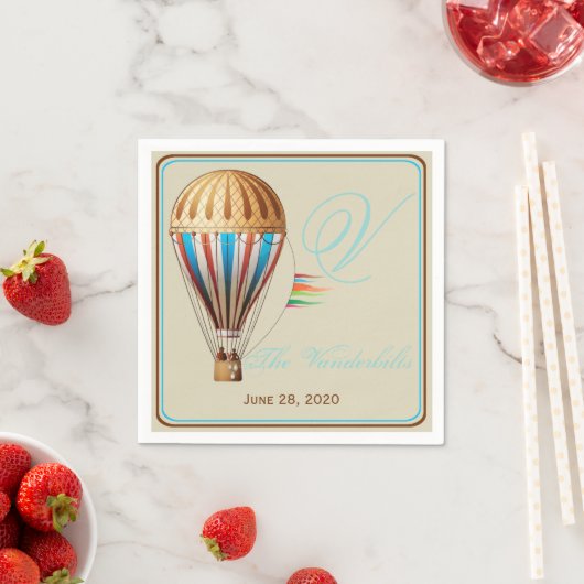 Vintager Heißluftballon Hochzeit Napkins Serviette (Beispiel)