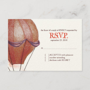 Vintager Heißluftballon Hochzeit RSVP