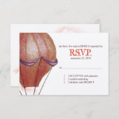 Vintager Heißluftballon Hochzeit RSVP (Vorne/Hinten)