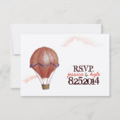 Vintager Heißluftballon Hochzeit RSVP (Rückseite)