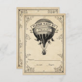 Vintager Heißluftballon Hochzeit RSVP (Vorne/Hinten)