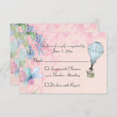 Vintager Heißluftballon Hochzeit RSVP (Vorne/Hinten)