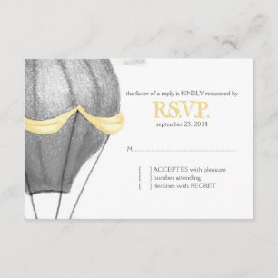 Vintager Heißluftballon Hochzeit RSVP Karte
