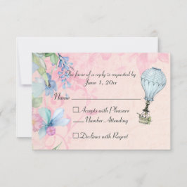 Vintager Heißluftballon Hochzeit RSVP Karte