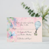 Vintager Heißluftballon Hochzeit RSVP Karte (Stehend Vorderseite)