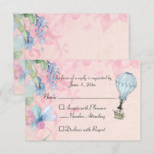 Vintager Heißluftballon Hochzeit RSVP Karte (Vorne/Hinten)