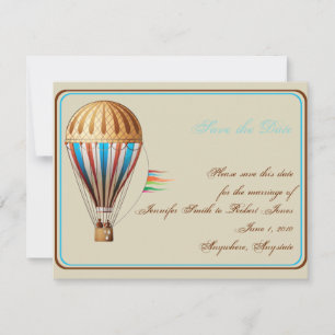 Vintager Heißluftballon Hochzeit Sichern Sie das D Save The Date