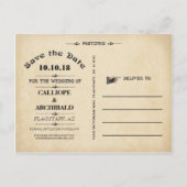 Vintager Heißluftballon Hochzeit Speichern Sie das Ankündigungspostkarte (Rückseite)