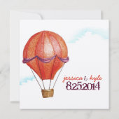 Vintager Heißluftballon Hochzeitsempfang Einladung (Rückseite)