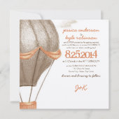 Vintager Heißluftballon Hochzeitsempfang Einladung (Vorderseite)