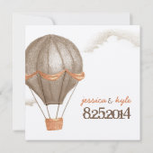 Vintager Heißluftballon Hochzeitsempfang Einladung (Rückseite)