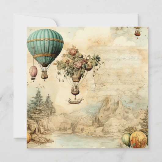 Vintager Heißluftballon in einer Serenlandschaft ( (Vorderseite)