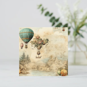 Vintager Heißluftballon in einer Serenlandschaft (