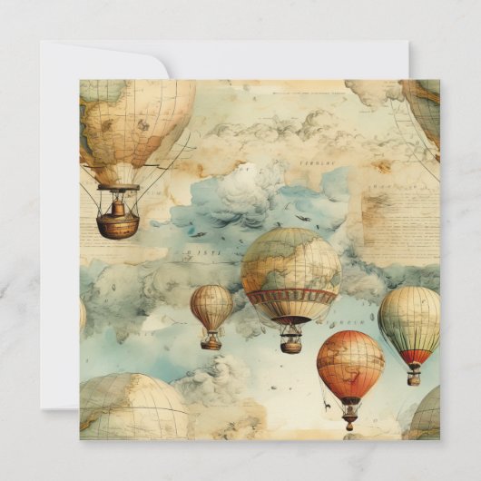 Vintager Heißluftballon in einer Serenlandschaft ( (Vorderseite)