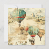 Vintager Heißluftballon in einer Serenlandschaft ( (Vorderseite)