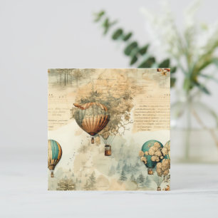 Vintager Heißluftballon in einer Serenlandschaft (