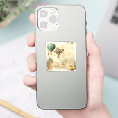 Vintager Heißluftballon in einer Serenlandschaft ( Aufkleber (Telefon)