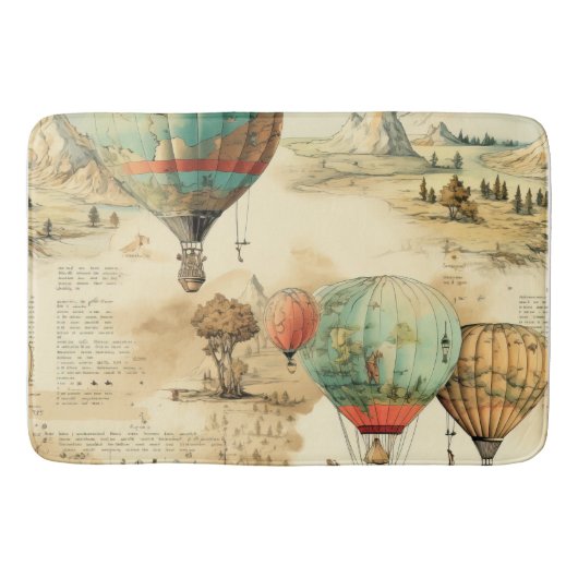 Vintager Heißluftballon in einer Serenlandschaft ( Badematte (Vorderseite)