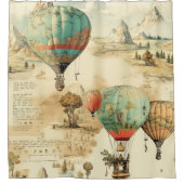 Vintager Heißluftballon in einer Serenlandschaft ( Duschvorhang (Vorderseite)