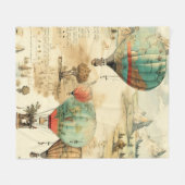Vintager Heißluftballon in einer Serenlandschaft ( Fleecedecke (Vorderseite (Horizontal))