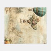 Vintager Heißluftballon in einer Serenlandschaft ( Fleecedecke (Vorderseite (Horizontal))