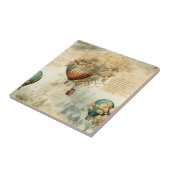 Vintager Heißluftballon in einer Serenlandschaft ( Fliese (Seite)