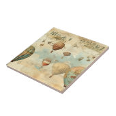 Vintager Heißluftballon in einer Serenlandschaft ( Fliese (Seite)