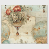 Vintager Heißluftballon in einer Serenlandschaft ( Geschenkpapier (Flach)