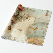 Vintager Heißluftballon in einer Serenlandschaft ( Geschenkpapier (Ungerollt)