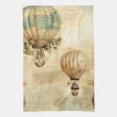 Vintager Heißluftballon in einer Serenlandschaft ( Geschirrtuch (Vertikal)
