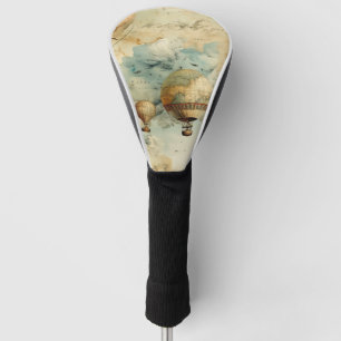 Vintager Heißluftballon in einer Serenlandschaft ( Golf Headcover