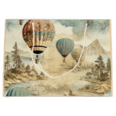 Vintager Heißluftballon in einer Serenlandschaft ( Große Geschenktüte (Vorderseite)