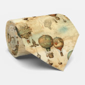 Vintager Heißluftballon in einer Serenlandschaft ( Krawatte (Gerollt)