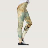 Vintager Heißluftballon in einer Serenlandschaft ( Leggings (Rechts)