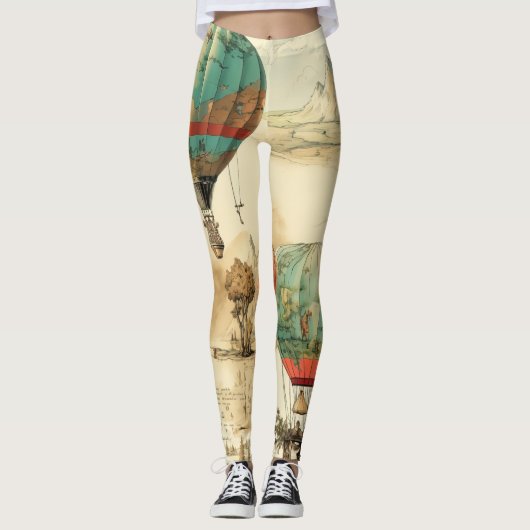Vintager Heißluftballon in einer Serenlandschaft ( Leggings (Vorderseite)