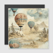 Vintager Heißluftballon in einer Serenlandschaft ( Magnetkarte (Vorne/Hinten)