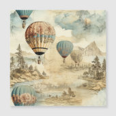 Vintager Heißluftballon in einer Serenlandschaft ( Magnetkarte (Vorderseite)