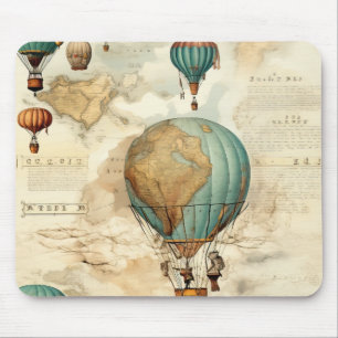 Vintager Heißluftballon in einer Serenlandschaft ( Mousepad