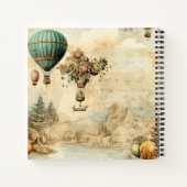 Vintager Heißluftballon in einer Serenlandschaft ( Notizblock (Rückseite)