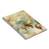 Vintager Heißluftballon in einer Serenlandschaft ( Notizblock (Rechte Seite)