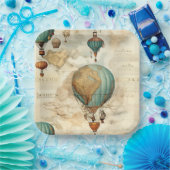 Vintager Heißluftballon in einer Serenlandschaft ( Pappteller (Party)