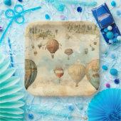 Vintager Heißluftballon in einer Serenlandschaft ( Pappteller (Party)